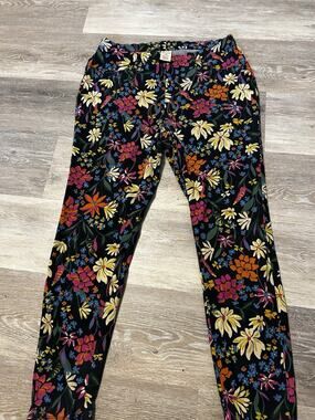 Faded Glory Pull On Stretch Floral Pants Sz 1x(16w)
